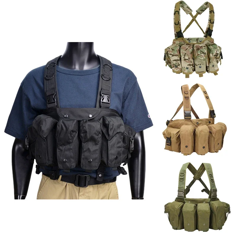 Multicam Camo AK 47 Vest Tactical Chest Rig Combat Molle Vest Magazine Carrier Hunting Shooting Vests Airsoft Accessories Gear