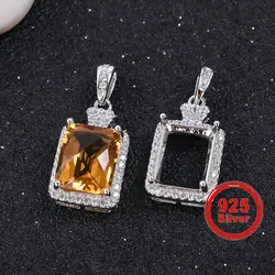 Size 8*10mm Octagon Pendant Setting Exquisite Personalized Style Pendant Base S925 Silver Material DIY Pendant Accessories