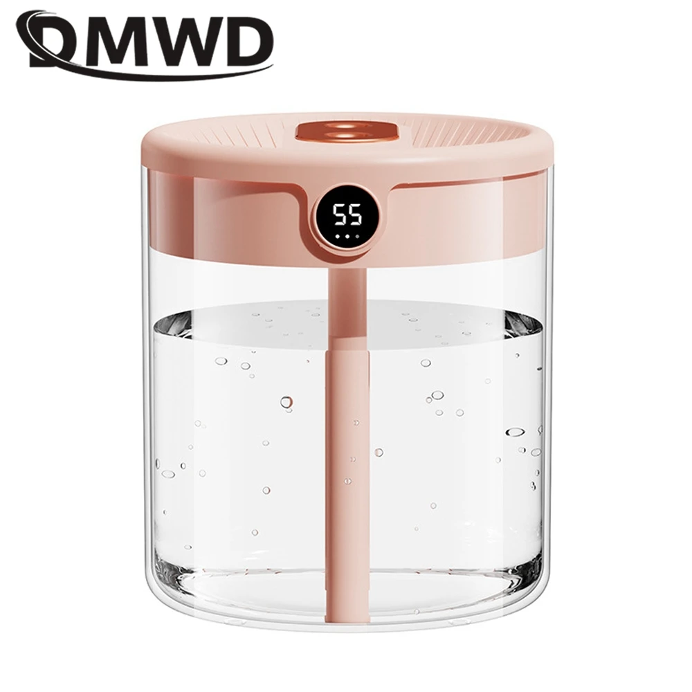 DMWD Household Humidifier 2L Air Purifier Nano Sprayer Mist Maker Desktop Fogger Double Head Atomizer Rechargeable  Night Light