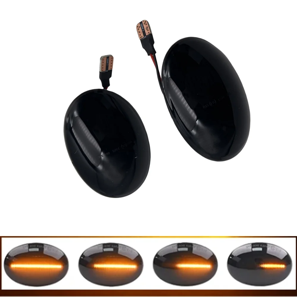 LED Flashing 2pcs Car Dynamic Turn Signal Lamp Side Marker Light  For Mini Clubman R55 Cooper R56 R57 Coupe R58 R59 07- 13