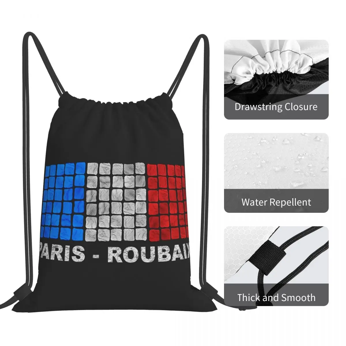 Parijs - Roubaix. The Hell Of The North Rugzakken Mode Draagbare Trekkoordbundel Zak Sporttas Boekentassen Reizen Studenten