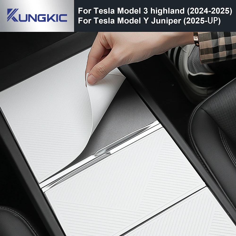 

Silicone Storage Armrest Box Sticker for Tesla Model Y Juniper Launch 2025-UP Model 3 Highland Car Central Console Accessories