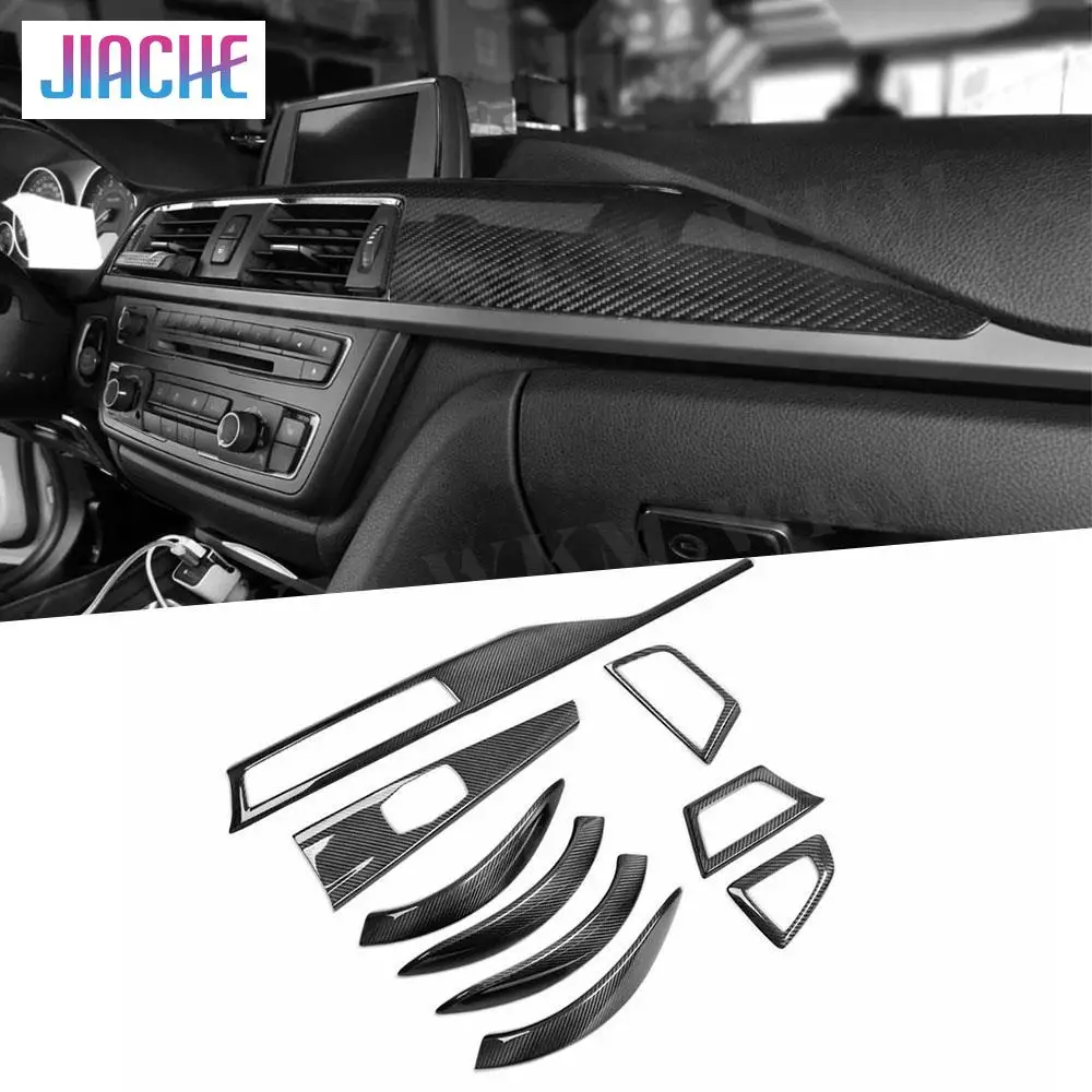 

JIACHE Dry Carbon Fiber Center Console Trim AC Air Vent Door Handle Frame Covers For BMW 3 Series GT F34 2016-19 F30 2013-15