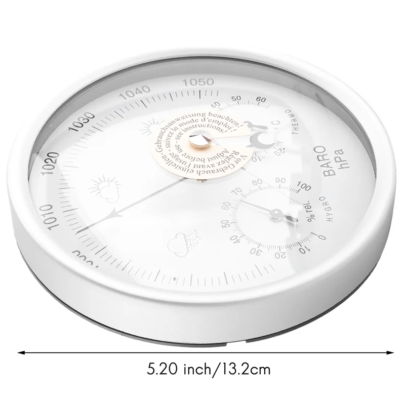 AA08-Digital Indoor Hygrometer Portable 3 In 1 Wall Hanging Weather Thermometer Barometer Hygrometer Home Decor 132MM Use For Di