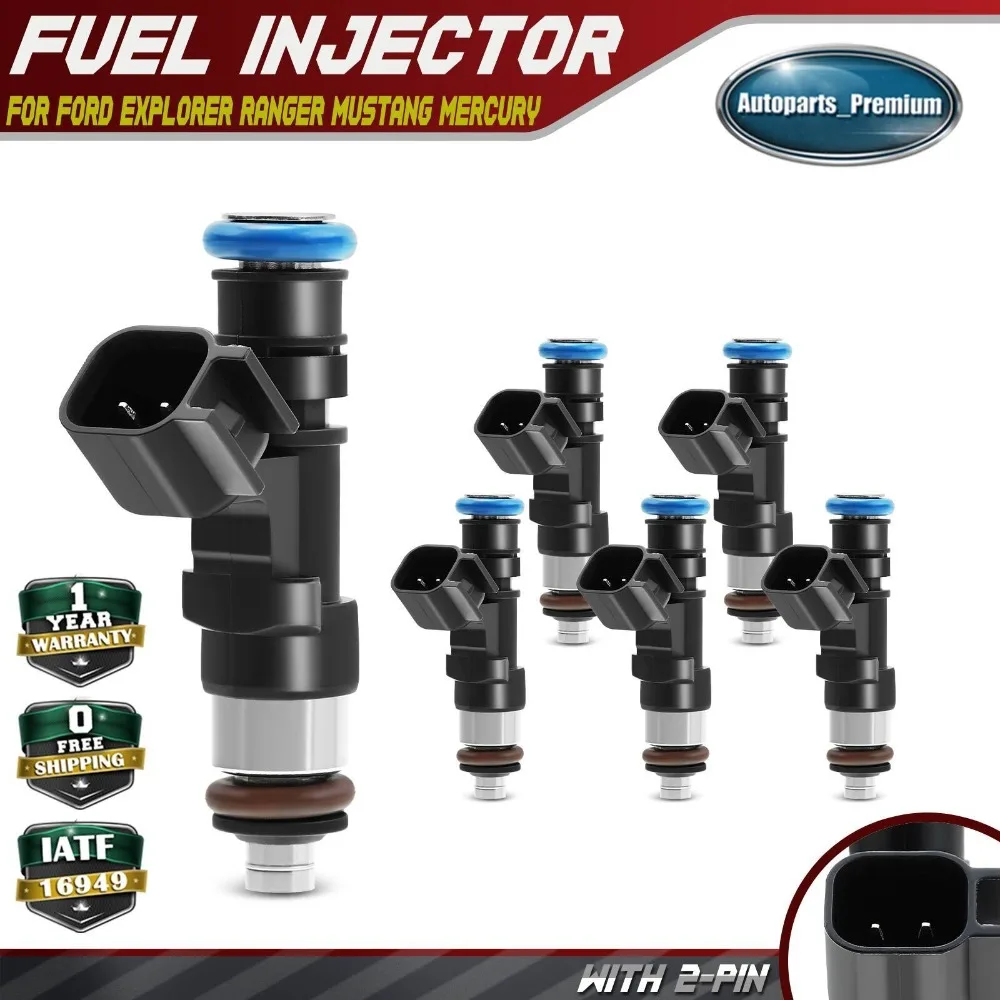 Set of 6 Fuel Injector for Ford Explorer Mustang Ranger Mercury Mountaineer 4.0L