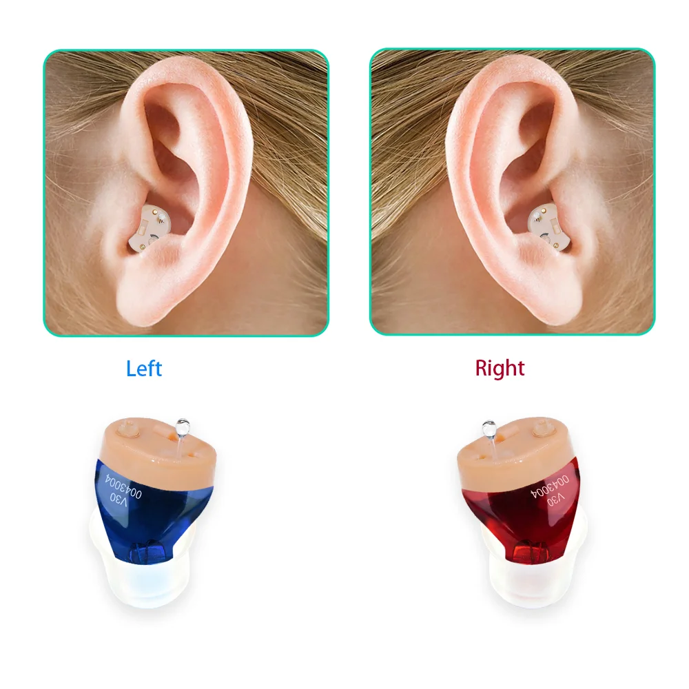 Rechargeable Hearing Aids Invisible V30 Mini Wireless Sound Amplifier for Elderly Deafness Adults Ear Care Support Drop Shipping