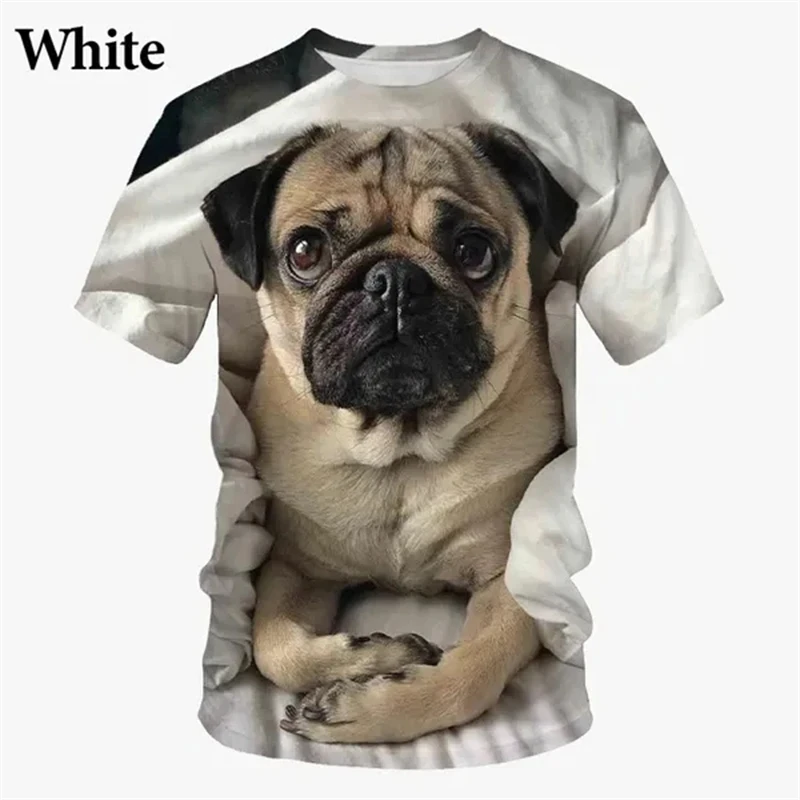 Summer Cute Funny Pug Dog Animal 3D Print T-shirts Men /Women Fashion Casual Short Sleeve Harajuku Style Shirt Tops Streetwear