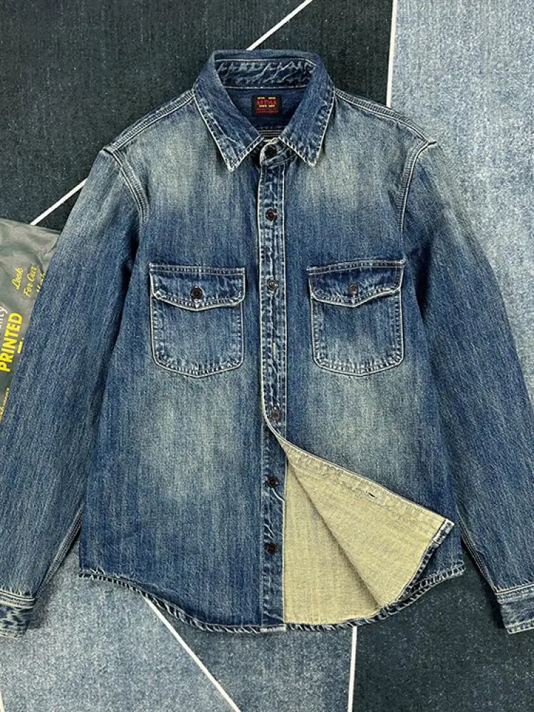 

Heavyweight Pure Cotton Men's Denim Jaet Casual Workwear irt Jaet Japanese Retro American Sle Trendy Multi-ket Design