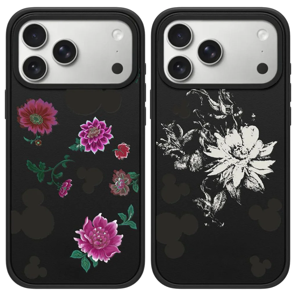 

Vintage Bright Flowers Matte Texture Black Border Magnetic Phone Cover for IPhone 13 14 15 16 17 Pro Max Case for IPhone 17Pro