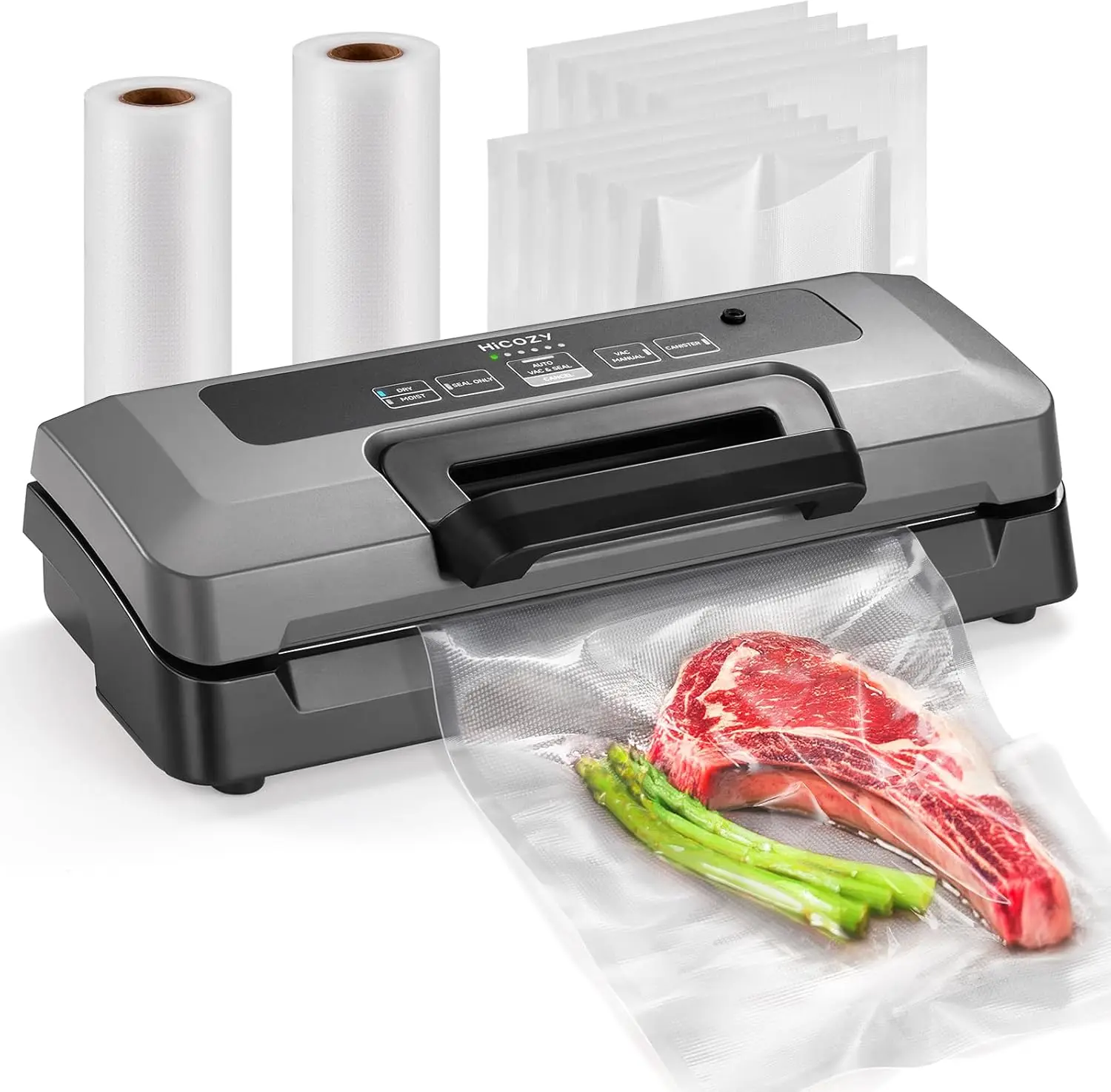 Vacuum Sealer, Vacuum Sealer Machine for Food, Handle Locked Design, Build-in Cutter, Compact Design Food Sealer With All