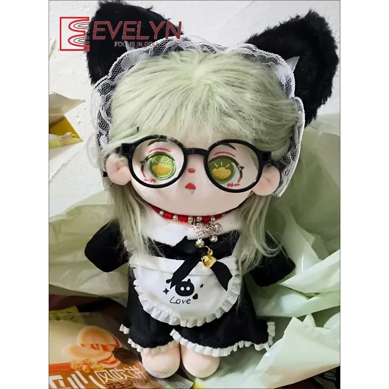 Evelyn Cat Maid Dress 20cm Plush Doll Outfit Kawaii Lolita Princess Costume Soft Cotton Clothes Set