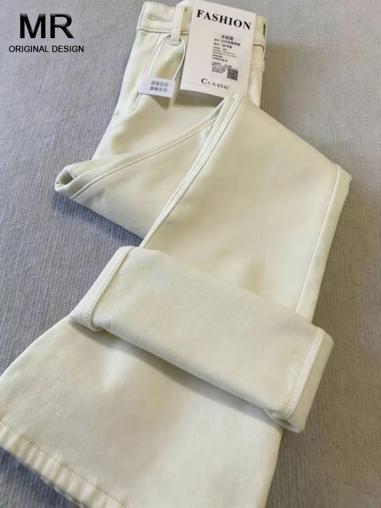

Джинсы-клеш с высокой талией Slim Fit для женщин, летняя новинка, модные женские брюки свободного кроя светло-бежевого цвета с широкими штанинами