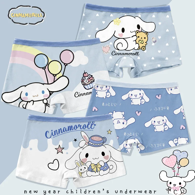 Sanrio 2024 New Girls Underwear Boxer Briefs Cute Ice Silk Boxer Briefs Cotton Cartoon My Melody Kuromi Girls Clothing Gift