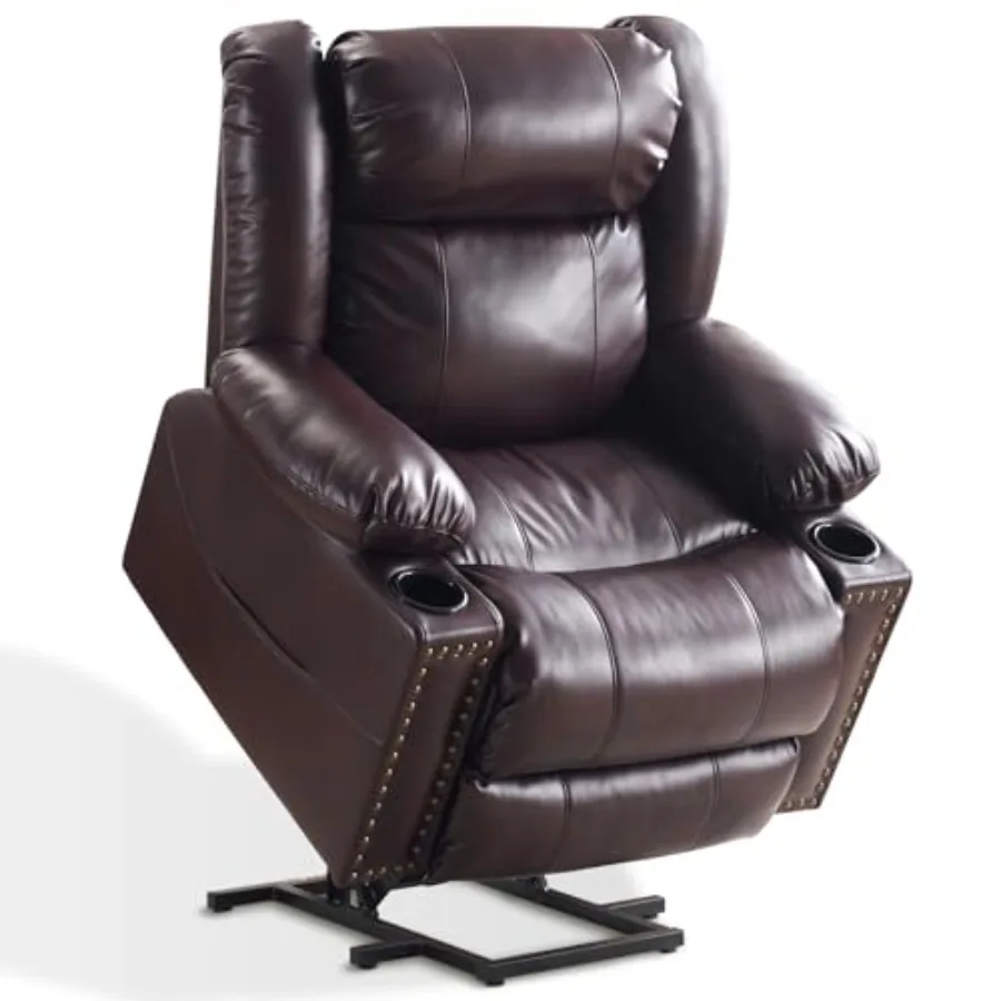 

Кресло-реклайнер с электроприводом для пожилых людей, увеличенное кожаное кресло-реклайнер с подогревом и массажем, двойной мотор, функция невесомости