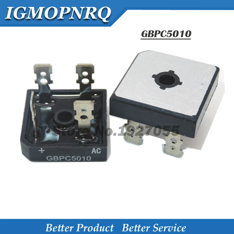 2pcs GBPC5010 Bridge Rectifiers 1000V 50A Bridge Rectifier Built-in heat sink c5010 IGBT module new