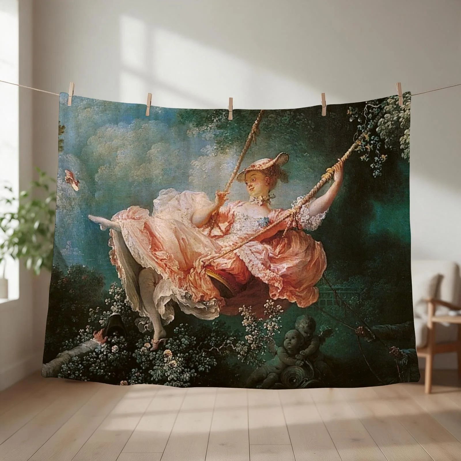 The Swing Rococo Art Throw Blanket cosplay anime Giant Sofa Decorative Sofa Sofa Blankets