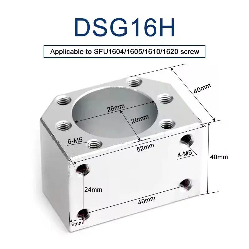 Support Logement Écrou Vis à Billes 28mm Pour SFU1604/1605/1610 - CNC & Impression 3D