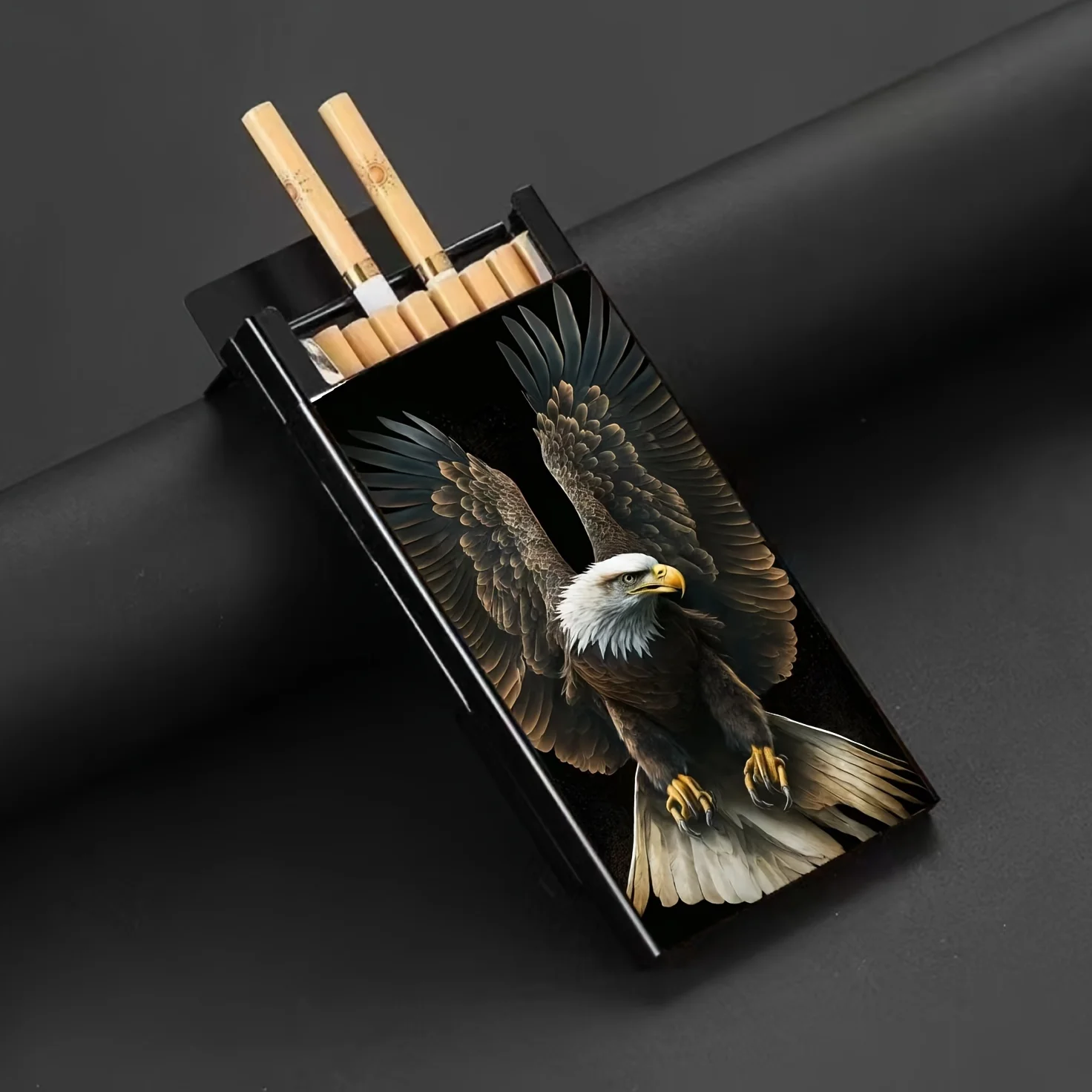 

Long Branch Aluminum Cigarette Box 100MM Creative Wolf Eagle Lion Pattern For Men And Women