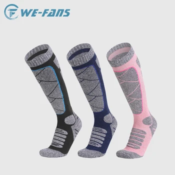 남녀공용 편안한 스키 긴 양말, 따뜻한 압축 양말, 스키 하이킹 스노보드 클라이밍 스포츠 양말, 겨울 패션 