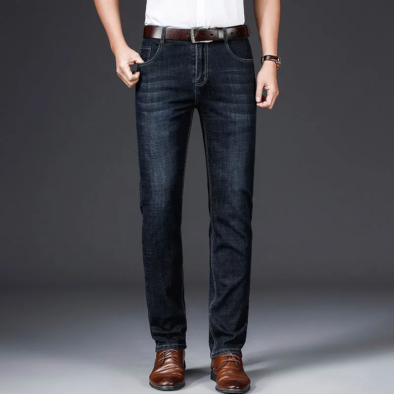 Mittleren Alters männer Jeans 2023 Sommer Business Casual High-End-Stretch Dad Lose Lange Hosen