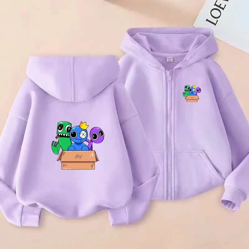 

Children Cardigan Colorful Cartoon Anime Sweatshirt Zipper Style Clothes Hoodie Girls Boy 3-12Yeas Casual Fashion Loose Coat Top