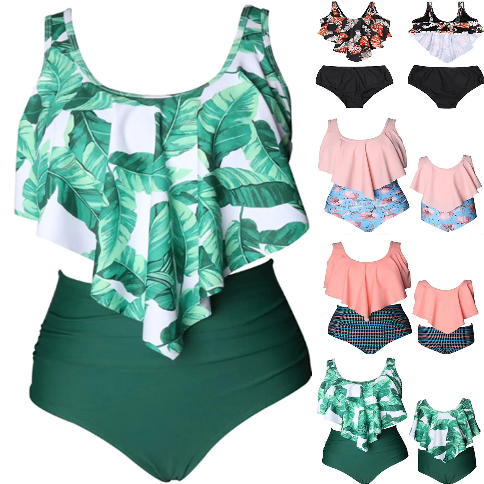 ملابس السباحة 2024 العصرية ريترو بوهو لطيف بيكيني مطبوع الصيف موضة Tankini البيكينيات المرأة قطعتين ملابس السباحة ملابس سباحة غير رسمية