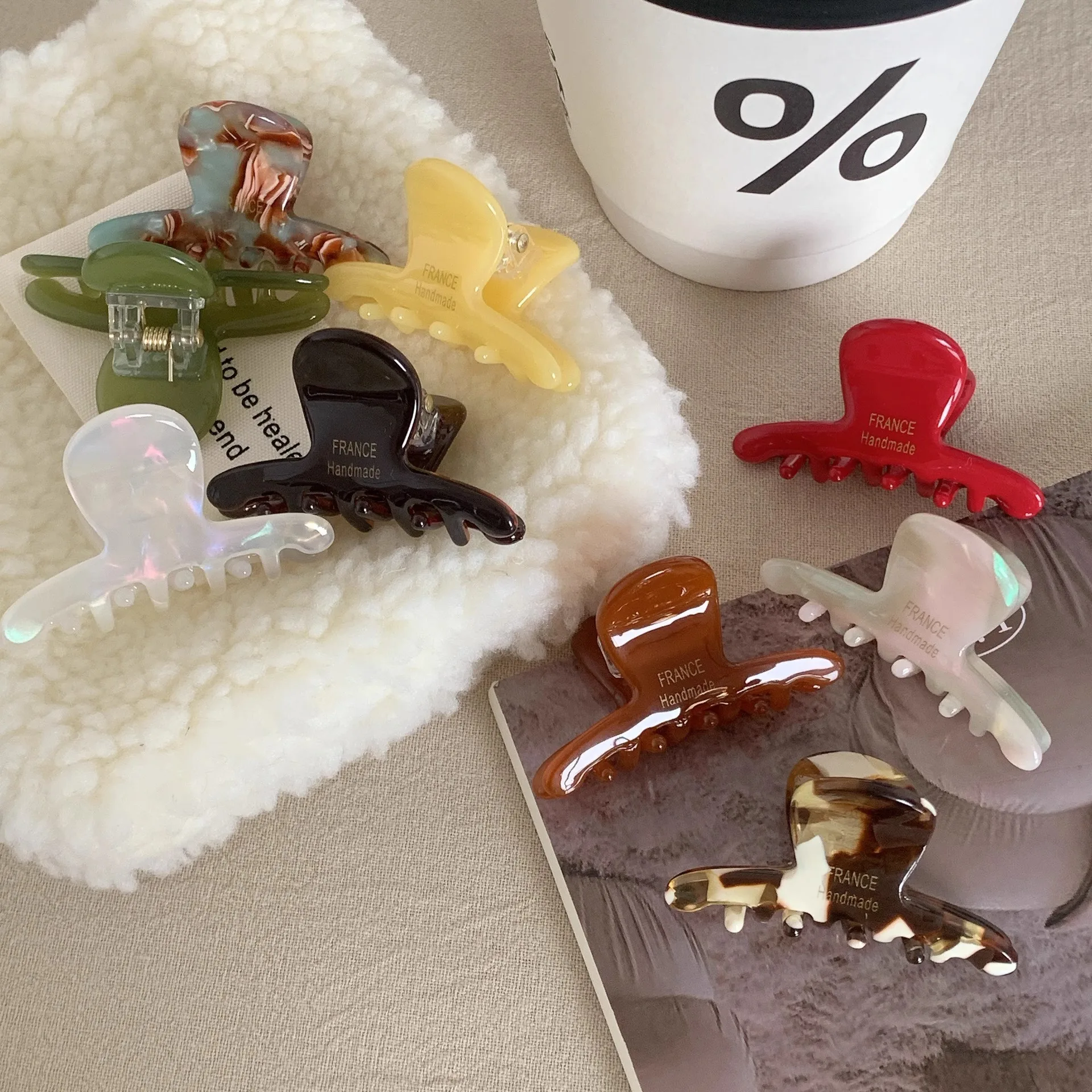 1PC Essigsäure Kleine Halteklammer Halbe Krawatte Haar Hai Clip Kinder Hinterkopf Platte Haarspange Haarvolumen Weniger Haar Ca – Detail 12
