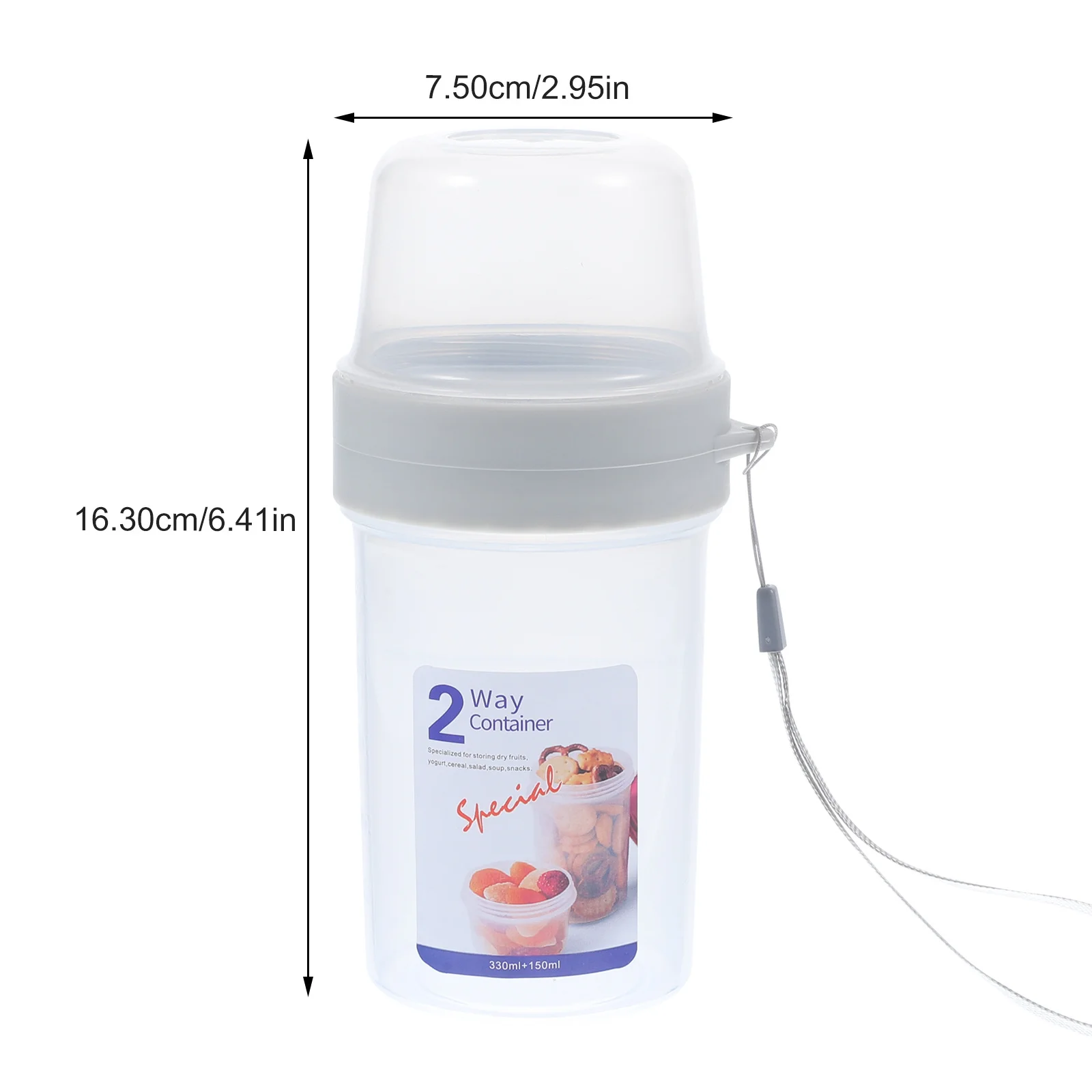 كوب محمول لحفظ الطعام بطبقة مزدوجة، حاوية تخزين الطعام للحبوب، دقيق الشوفان، الفاكهة، الإفطار، المدرسة في الهواء الطلق #2