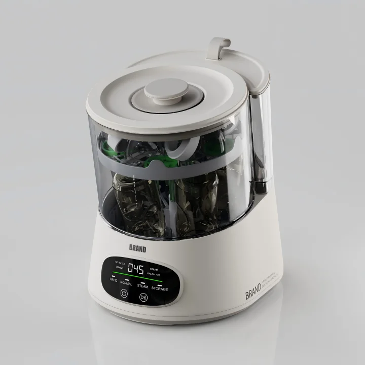 Eco Friendly 6 Sets Feeding Bottle Steam Sterilizer All In One Automatic Deep Cleaning Baby Bottle Washer for Household Pro