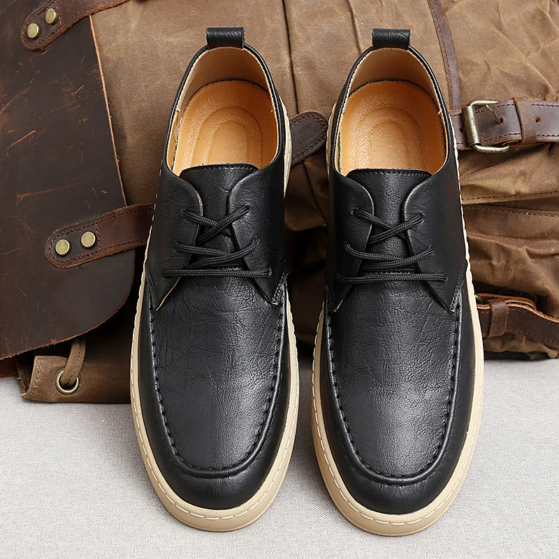 Leather Casual Shoes for Men British style Lace-up Oxfords Shoes Men Classic Business Dress Shoes Men flats Zapatos Hombre