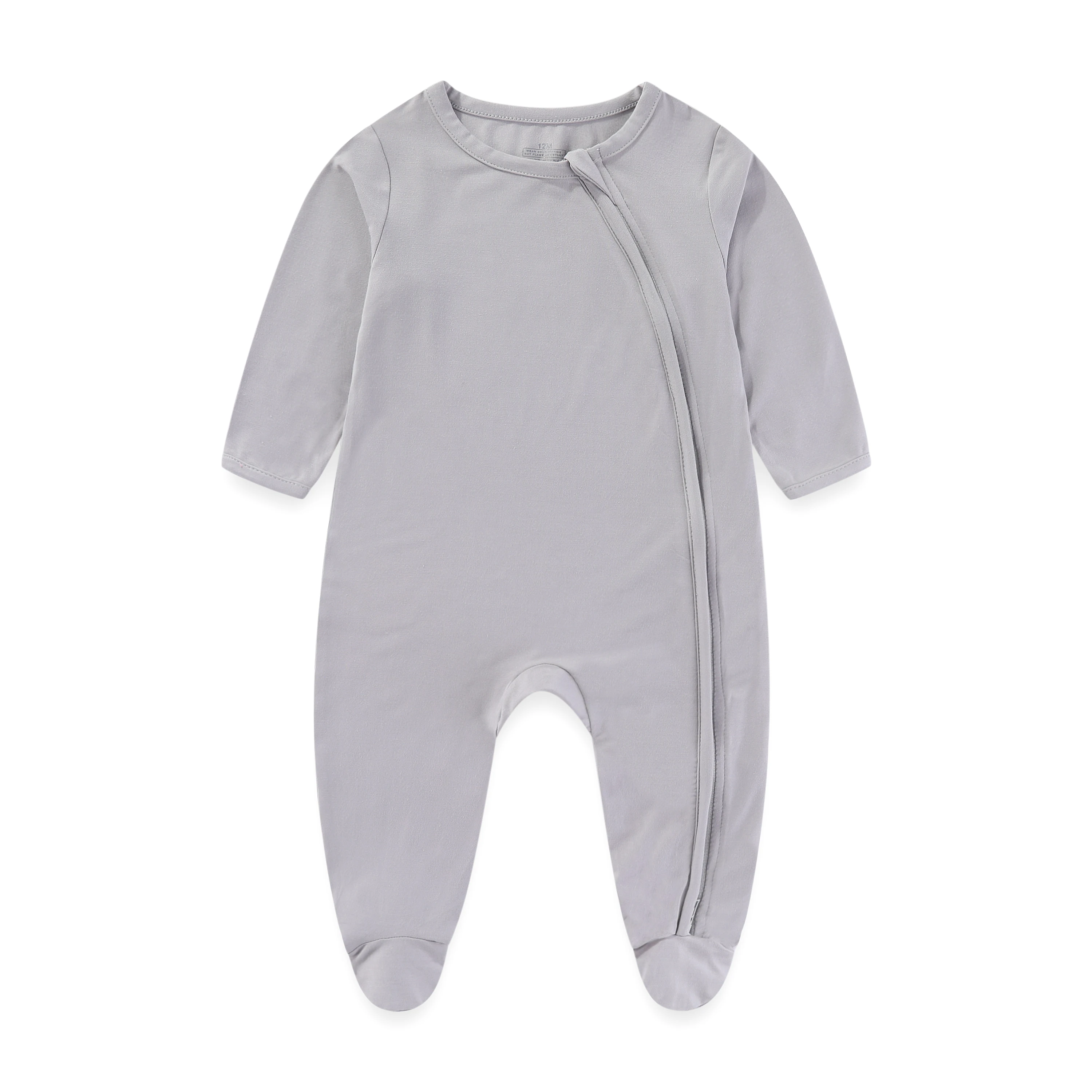 Four Seasons Unisex Baby Jumpsuit Solid Color Newborn Boy Girl Zipper Romper Soft Infant Clothes