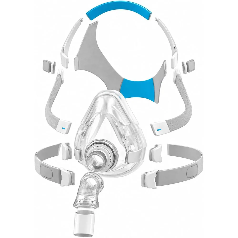 Complete AirFit F20 CPAP Mask Set, Full Face Replacement Mask with Silicone Cushion Headgear Frame Clips for Night Sleep Therapy