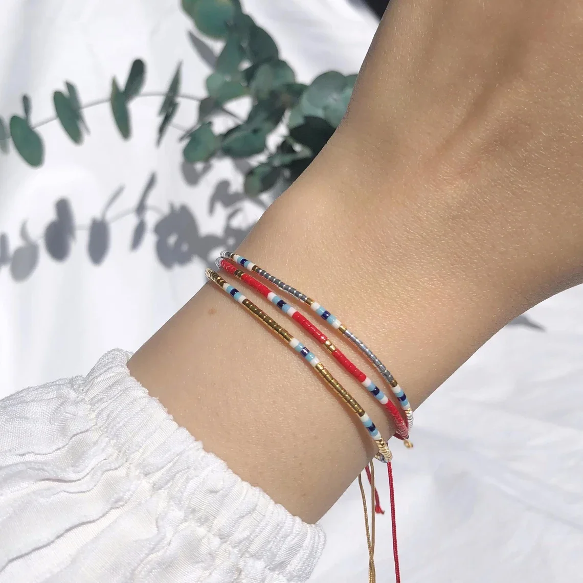 CCGOOD Dainty Miyuki Beaded Bracelet for Women Minimalist Thin Stackable Friendship Jewelry Beach Summer Handmade Boho Pulseras