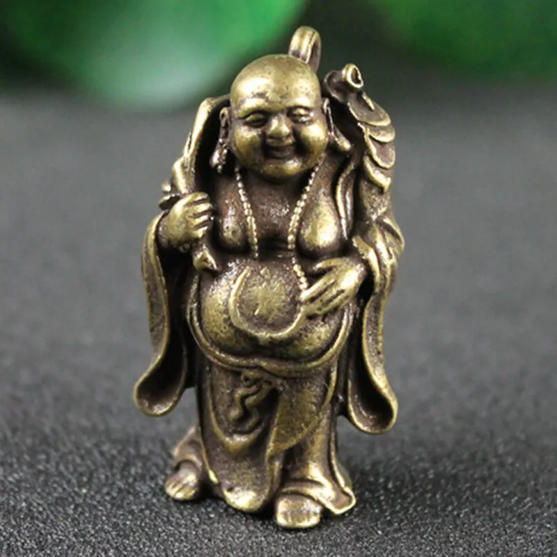 

Pure Copper Maitreya Buddha Statue Feng Shui Home Decoration Lucky Brass Figure
