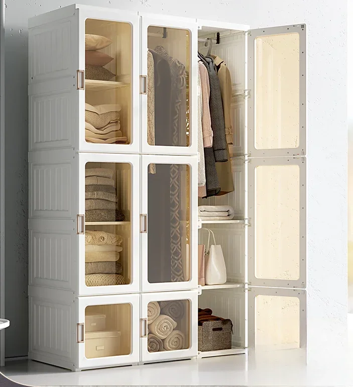 

No Need To Install Wardrobe, Household Bedroom, Minimalist Modern Plastic Cabinet Rental Room
