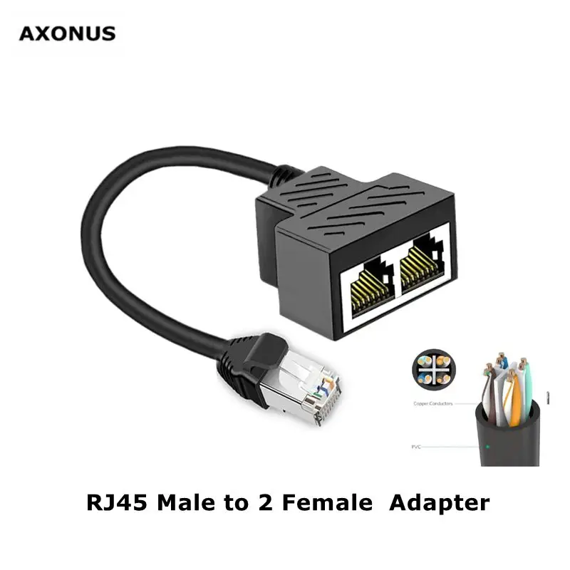 Ethernet Splitter 1 to 2 RJ45 Network Cable Adapter Suitable Super Cat5/Cat6