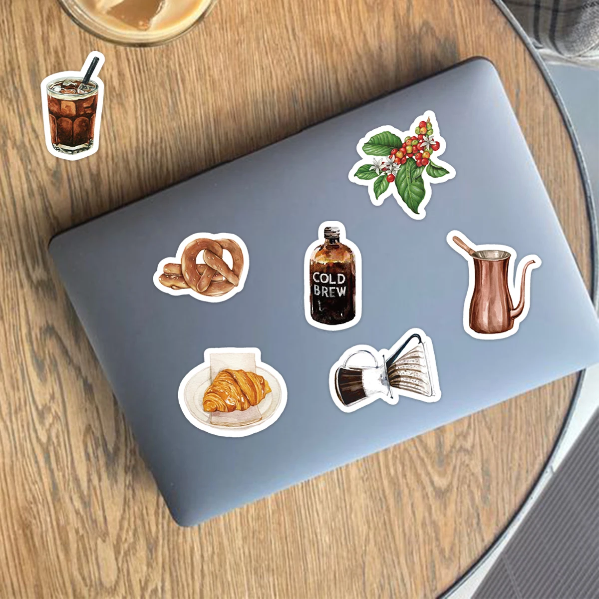 Etori Life 46pcs Coffee lovers creative material stickers  DIY Decoration Student Stationery Notebook Diary Journal Stickers