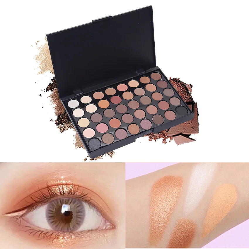 40 Color Eyeshadow Palette Women\'s Makeup Pigments Earth Color Waterproof Long Lasting Eyeshadow Matte Powder Makeup Tools