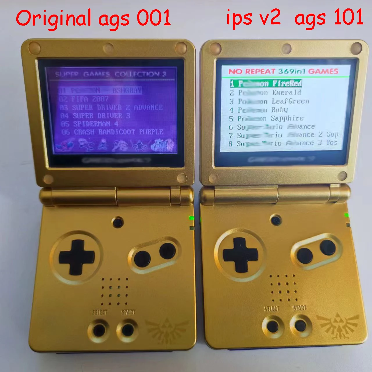 คอนโซลเกมมือถือแบบมีไฟด้านหลังสำหรับ nintend gameboy GBA SP เมนบอร์ดคอนโซล Ags001 IPS