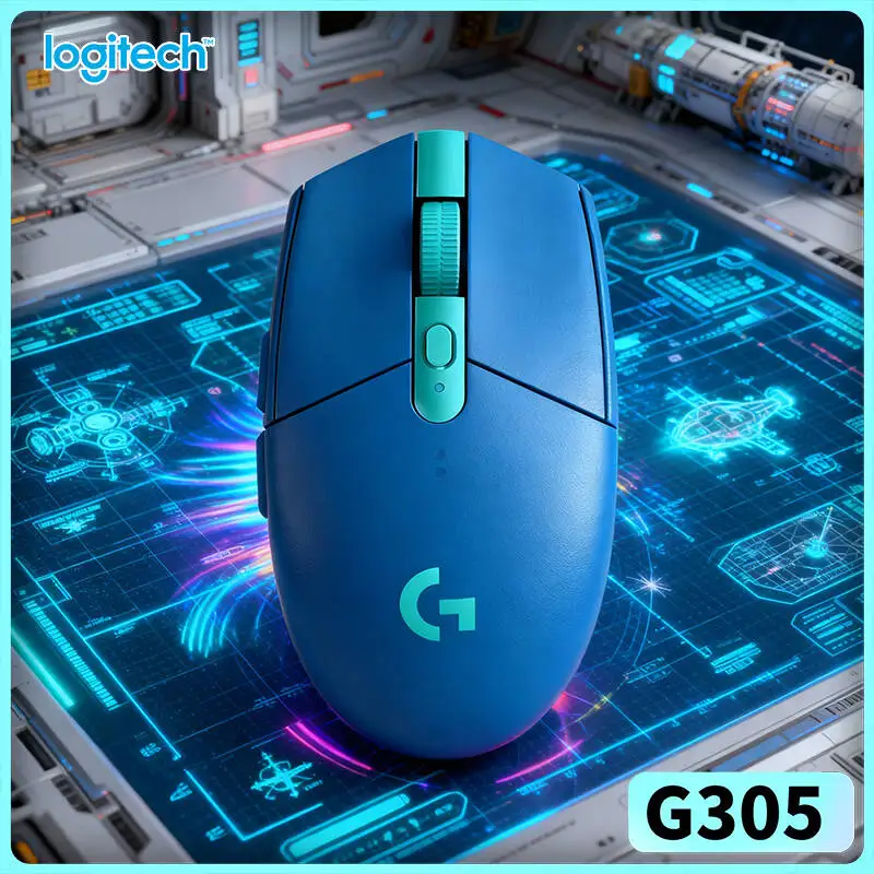 Wireless Logitech G305 Mouse, 12000 DPI HERO High Precision, 6 Custom Buttons, 250h Battery, PC Mac Gaming Essential