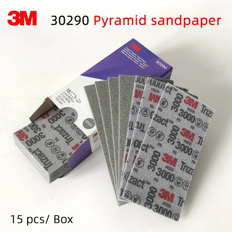 

3M30290 Trizact Beauty Square Sand Disc 3000 Grit Sponge Sandpaper Car Polishing Fine Grinding 15 PCS