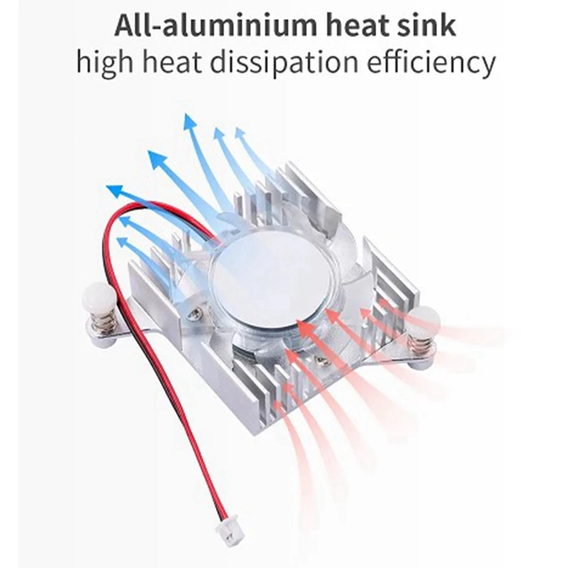 For Orange Pi5 Plus Spare Parts Accessories Aluminum Heat Sink Orange Pi5 Plus Motherboard Cooler With Fan All-In-One Heat Sink