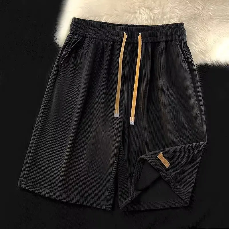 

Женские летние тонкие повседневные шорты из ледяного шелка для дома и спорта, модные брендовые быстросохнущие свободные пляжные бриджи