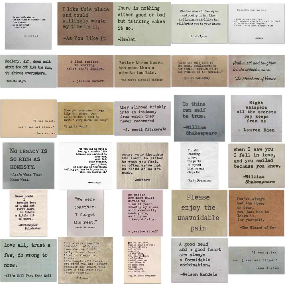 10/30/60pcs Motivational Phrases Vintage Stickers Inspirational Famous Quotes Decals DIY Scrapbook Fridge Laptop Phone Bike Car