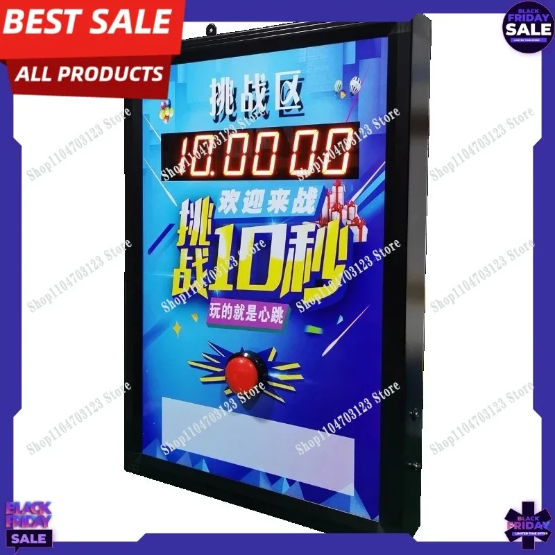 10-Second challenge game console, integrated hand timer, commercial interactive timing tool