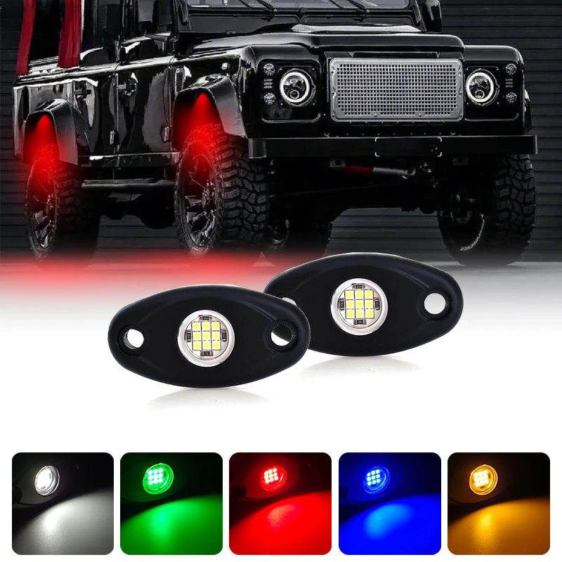 4pcs Car Single Color Led Chassis Light 9W Auto and Motorcycle Modification Underbody Light Yacht Boat Deck Light Universal