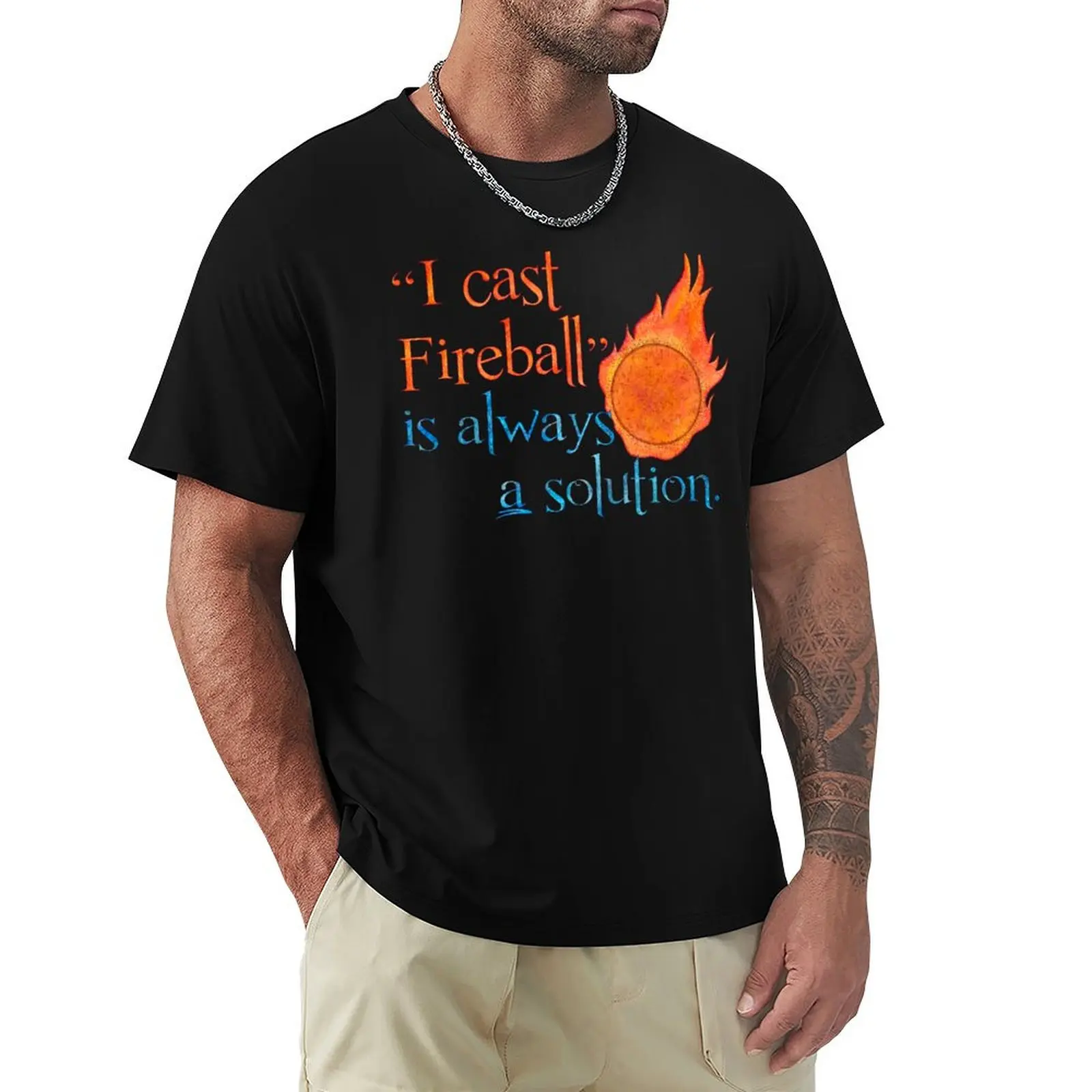 

I Cast Fireball Solution T-Shirt vintage t shirts summer 2025 fitted t shirts for men