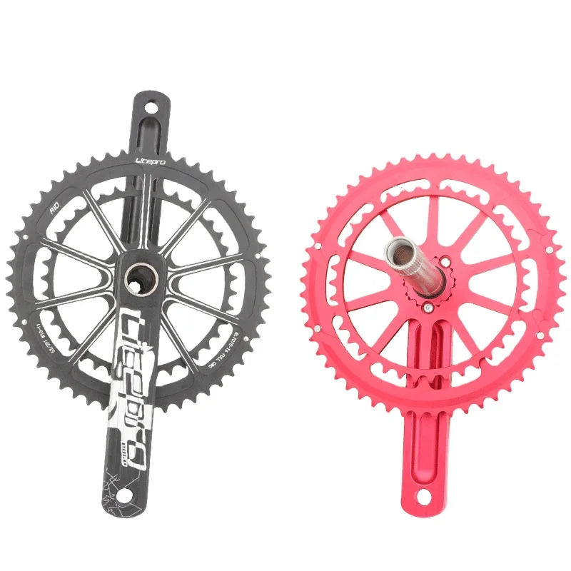 LP Litepro Folding Bicycle Crankset Aluminum Alloy Hollow Double Disc 53/39T Road Bike Crank 170mm