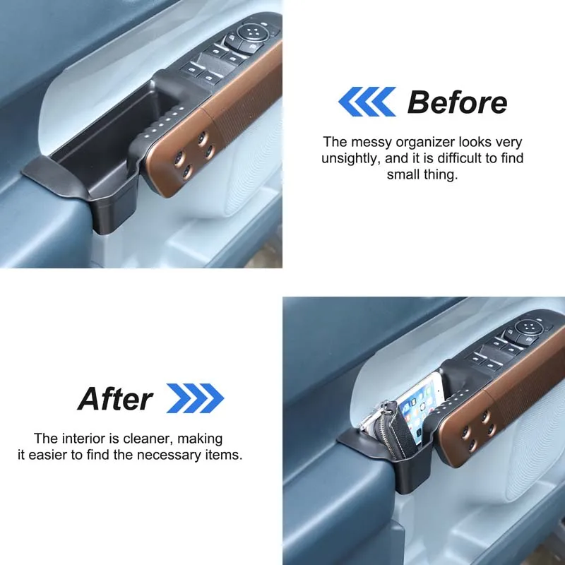 For Ford Maverick 2022-2025 Door Side Storage Box Front Rear Door Handle Tray Organizer Tidying Car Accessories