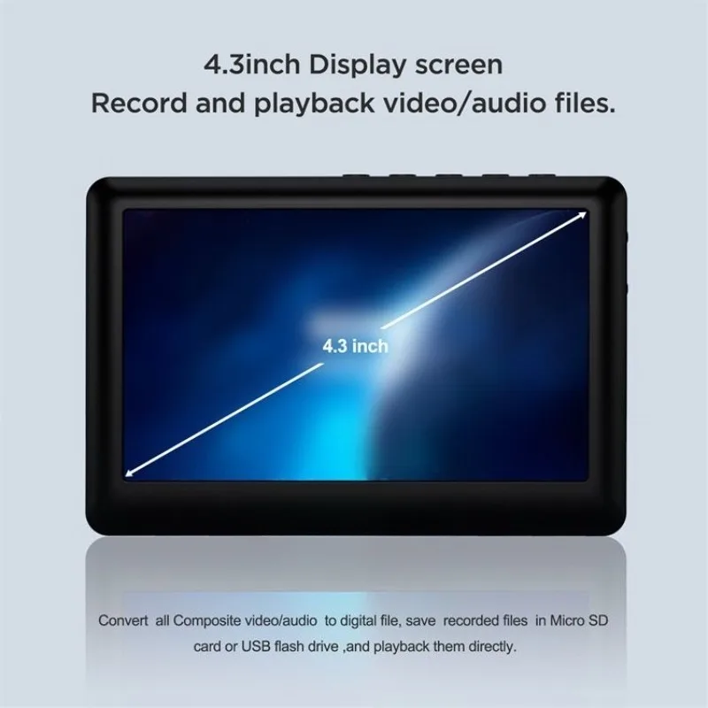 Leitor de cartão de caixa de gravação de tela de 4,3 polegadas Saída de vídeo HDMI suporta cartão TF U disk